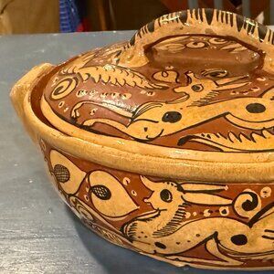 Vintage Wexico Mexican Pottery Casserole Dish with Lid